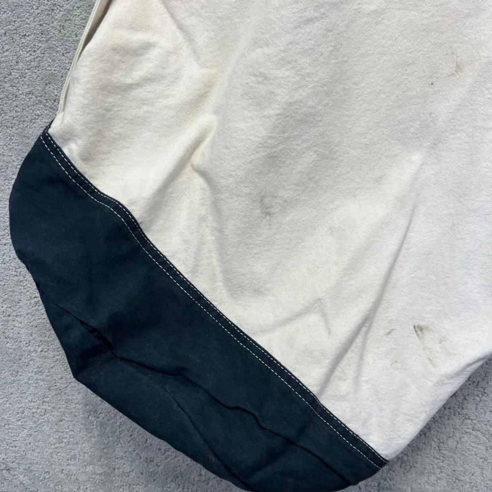 VINTAGE G.H. Bass Canvas Duffle Drawstring Bag Nautical Laundry Shoulder Strap